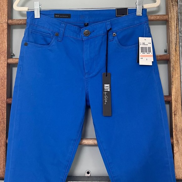 Women's Kut from The Kloth size 2 blue pants NWT Reese ankle straight leg - Picture 6 of 10